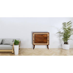 Close-Knit Chest of Drawers | Chestnut Finish | Textured Bedroom Storage