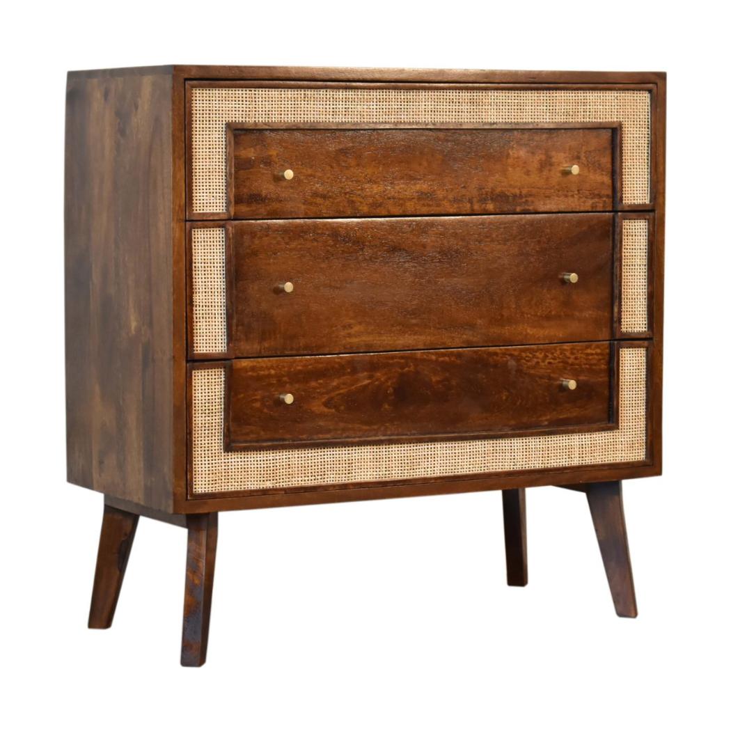 Close-Knit Chest of Drawers | Chestnut Finish | Textured Bedroom Storage