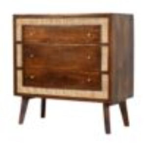 Close-Knit Chest of Drawers | Chestnut Finish | Textured Bedroom Storage