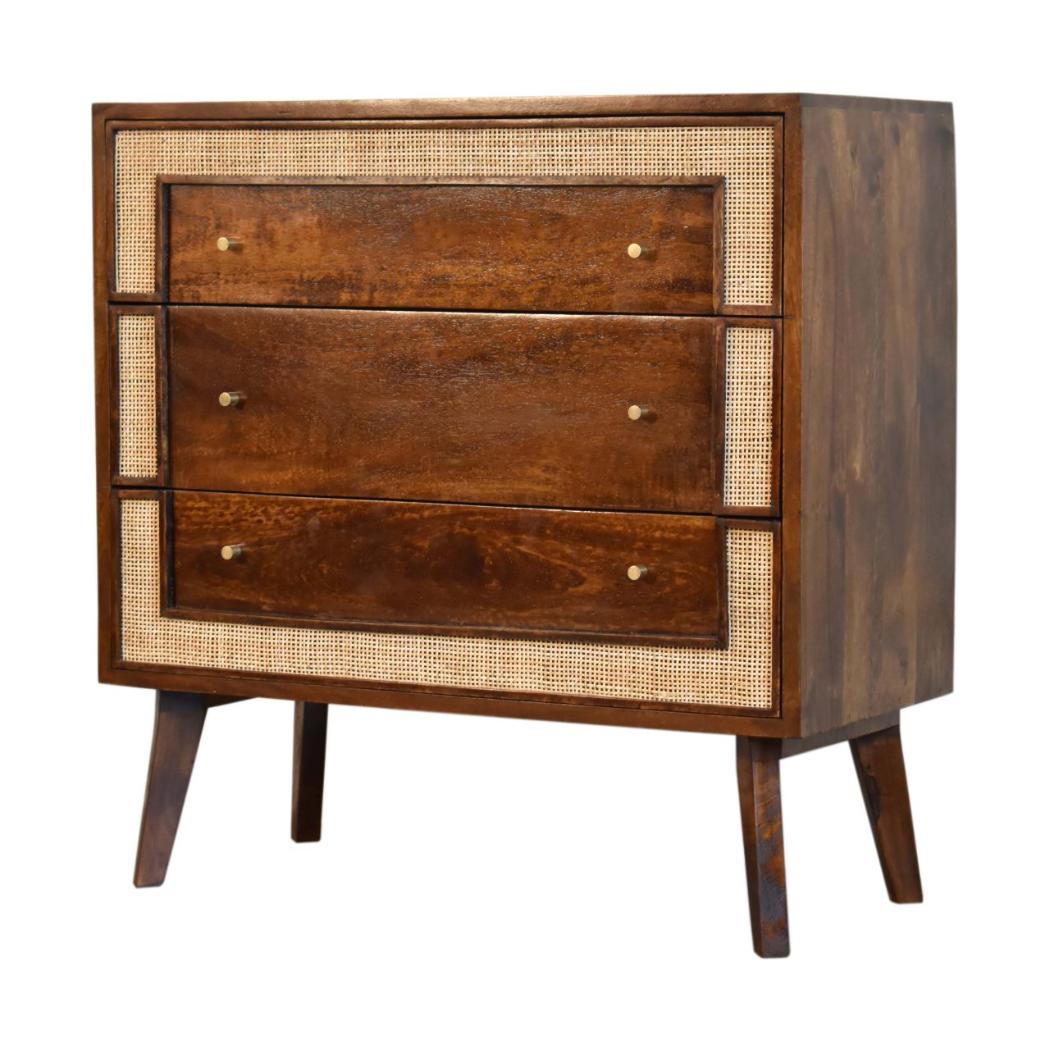 Close-Knit Chest of Drawers | Chestnut Finish | Textured Bedroom Storage