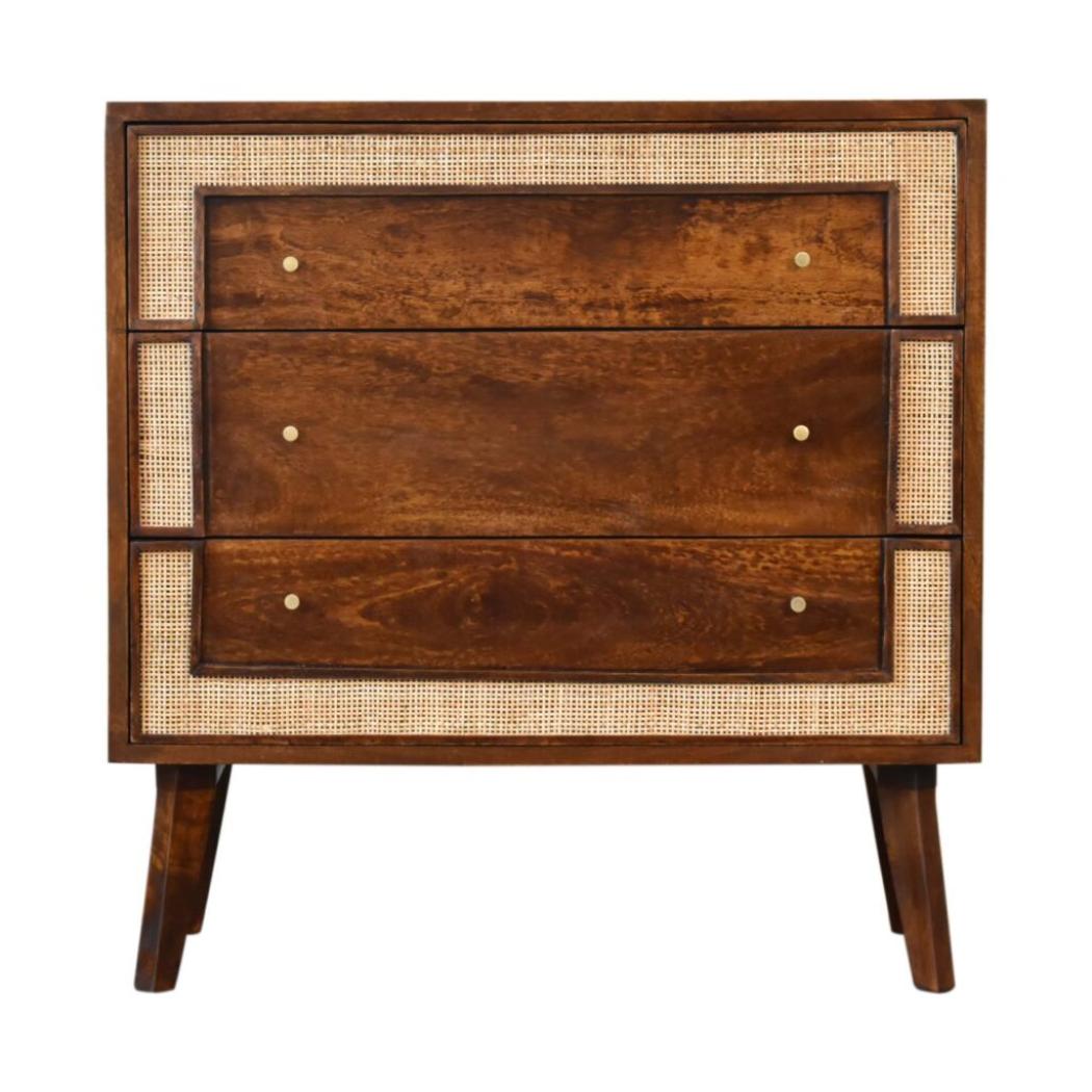 Close-Knit Chest of Drawers | Chestnut Finish | Textured Bedroom Storage