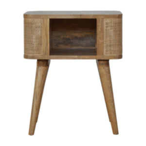 Close-Knit Open Slot Bedside Table | Solid Mango Wood | Compact Bedroom Storage