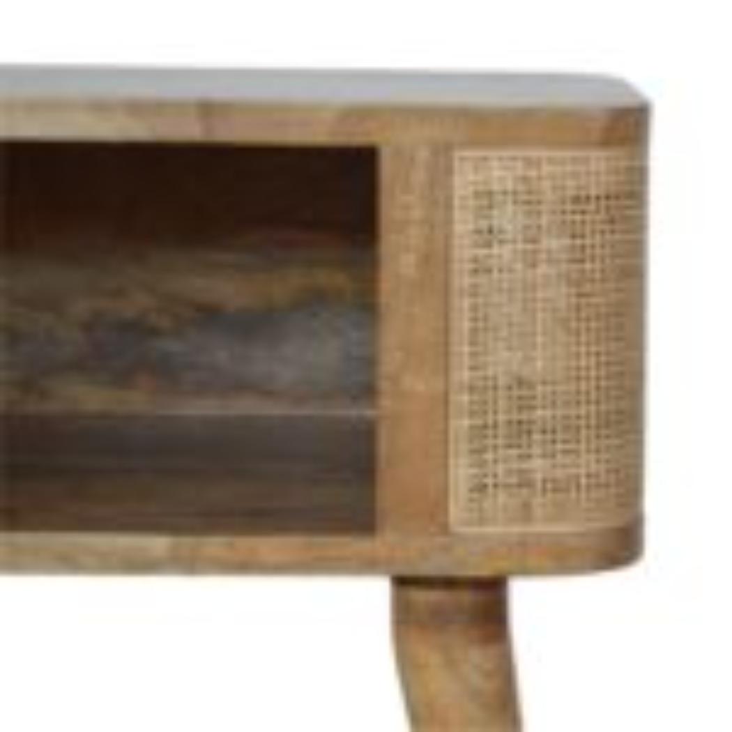 Close-Knit Open Slot Bedside Table | Solid Mango Wood | Compact Bedroom Storage