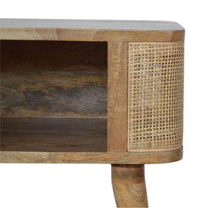 Close-Knit Open Slot Bedside Table | Solid Mango Wood | Compact Bedroom Storage