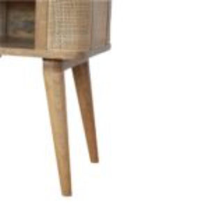 Close-Knit Open Slot Bedside Table | Solid Mango Wood | Compact Bedroom Storage