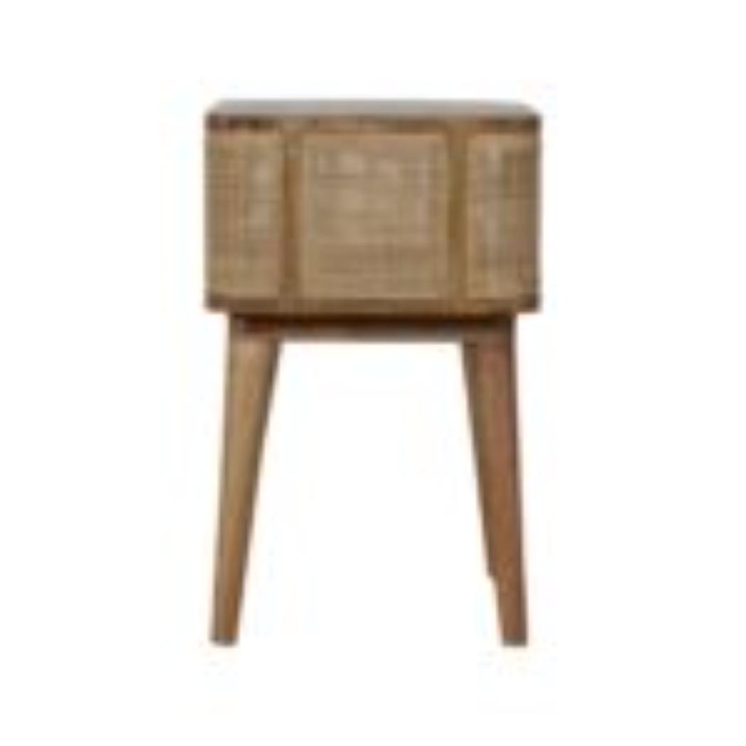 Close-Knit Open Slot Bedside Table | Solid Mango Wood | Compact Bedroom Storage
