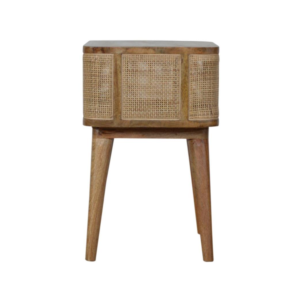 Close-Knit Open Slot Bedside Table | Solid Mango Wood | Compact Bedroom Storage