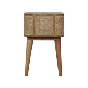 Close-Knit Open Slot Bedside Table | Solid Mango Wood | Compact Bedroom Storage