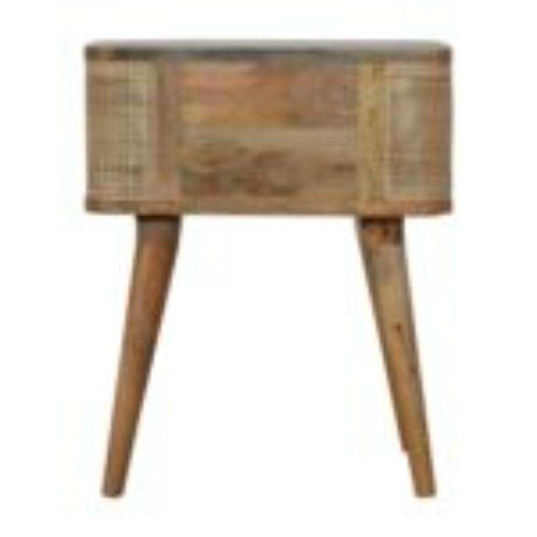 Close-Knit Open Slot Bedside Table | Solid Mango Wood | Compact Bedroom Storage