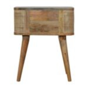 Close-Knit Open Slot Bedside Table | Solid Mango Wood | Compact Bedroom Storage