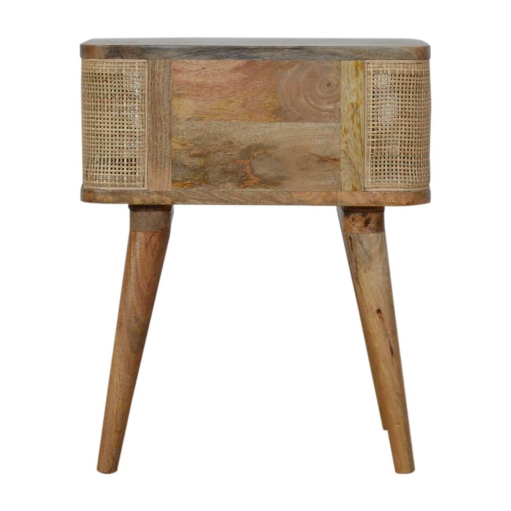 Close-Knit Open Slot Bedside Table | Solid Mango Wood | Compact Bedroom Storage
