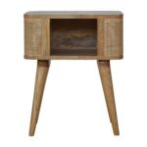 Close-Knit Open Slot Bedside Table | Solid Mango Wood | Compact Bedroom Storage
