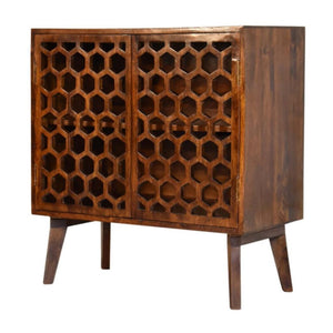 Comb Cabinet | Chestnut Finish | Textured Storage