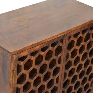 Comb Cabinet | Chestnut Finish | Textured Storage