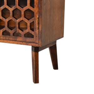 Comb Cabinet | Chestnut Finish | Textured Storage