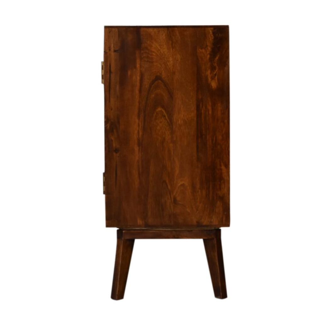 Comb Cabinet | Chestnut Finish | Textured Storage