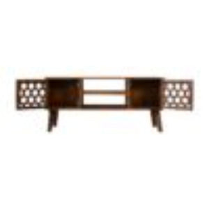 Comb Media Unit | Chestnut Finish | Textured TV Storage