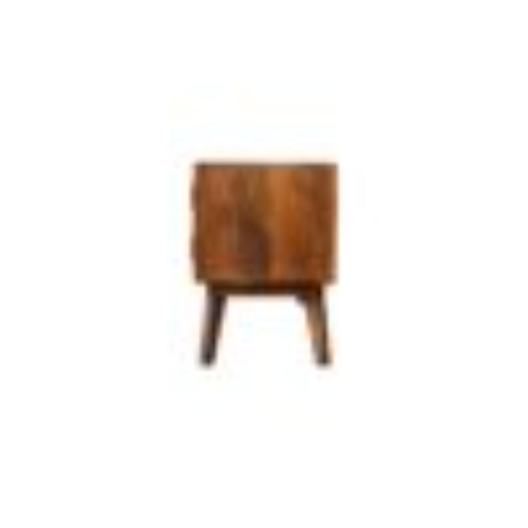 Comb Media Unit | Chestnut Finish | Textured TV Storage