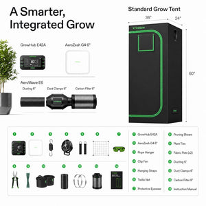 Compact Smart Grow Tent Starter Kit | 2.3x2.3 ft | 150W Full Spectrum LED