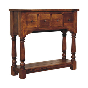 Console Table | Chestnut Finish | 4 Drawer Storage