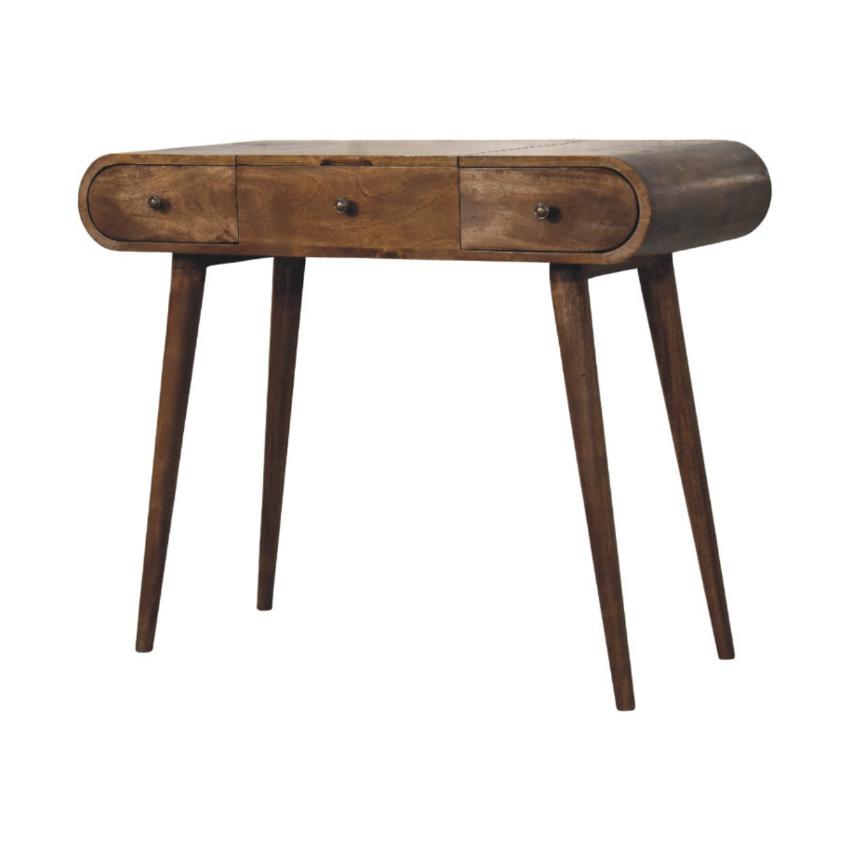 Contour Curve Dressing Table | Solid Wood Bedroom Vanity