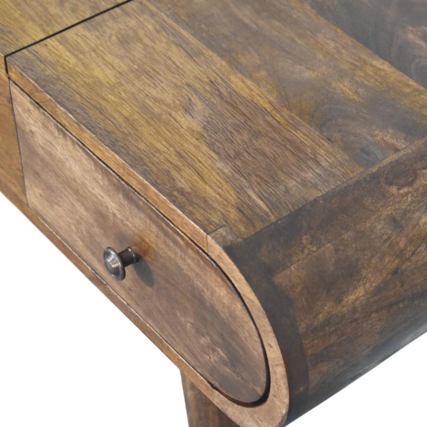 Contour Curve Dressing Table | Solid Wood Bedroom Vanity