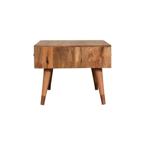 Copper Mosaic Coffee Table | Solid Mango Wood | Oak Finish | 2 Drawers