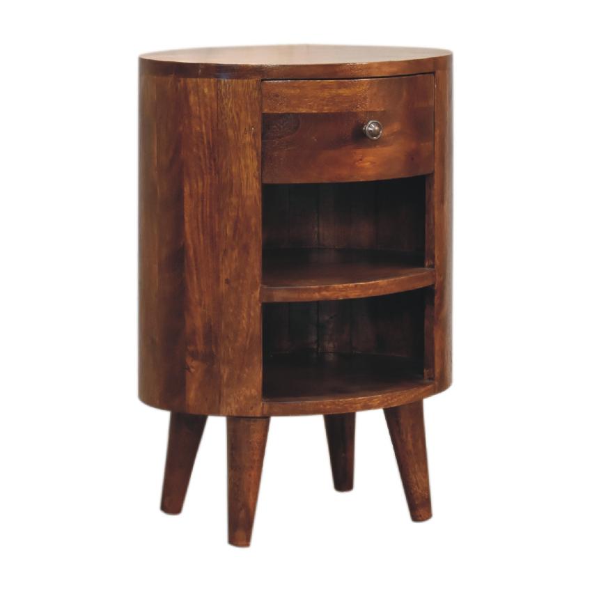 Cortez Chestnut Bedside Table | Solid Mango Wood | Bedroom Storage