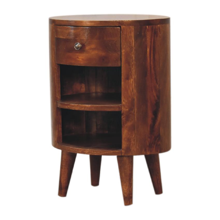 Cortez Chestnut Bedside Table | Solid Mango Wood | Bedroom Storage