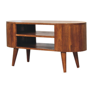 Cortez Chestnut Media Unit | Solid Mango Wood | Artisan-Crafted Design