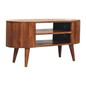 Cortez Chestnut Media Unit | Solid Mango Wood | Artisan-Crafted Design