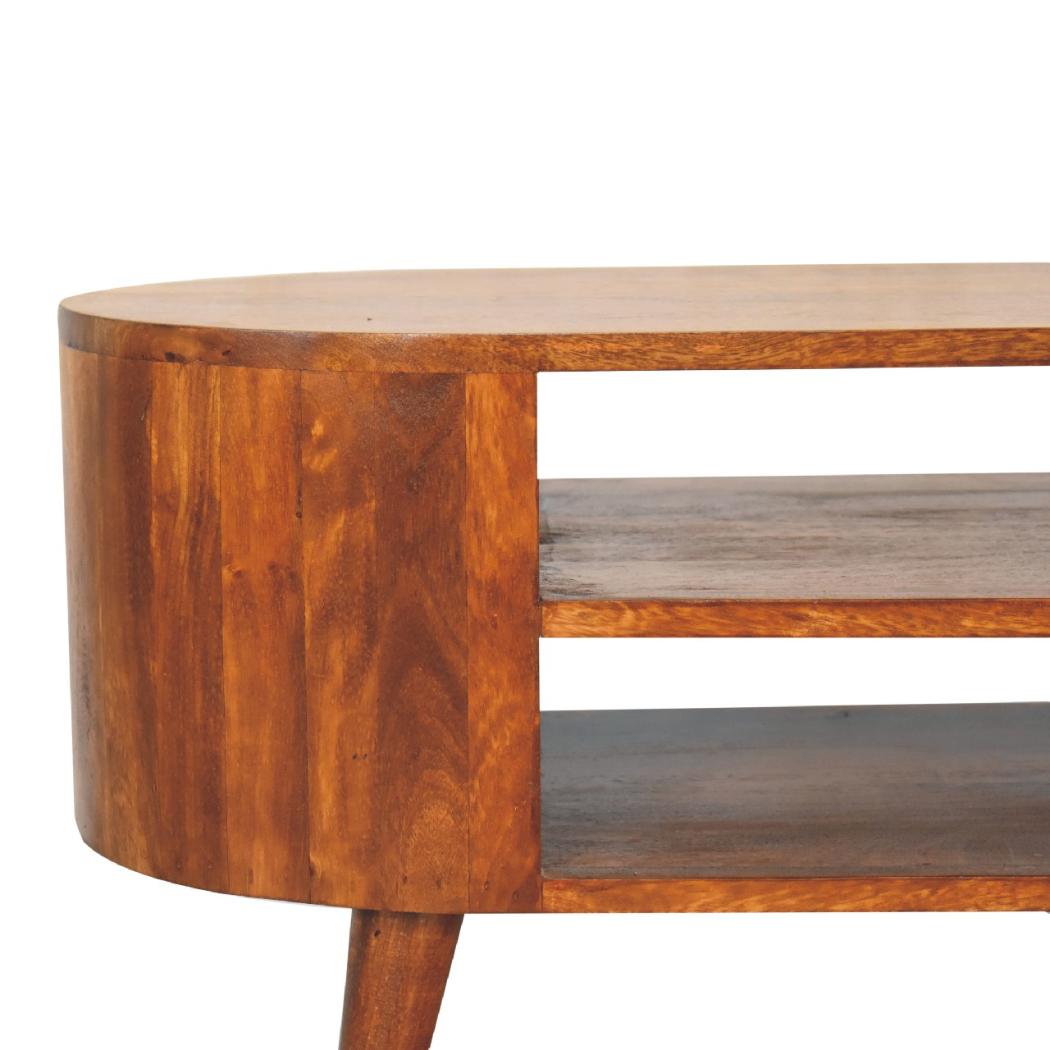 Cortez Chestnut Media Unit | Solid Mango Wood | Artisan-Crafted Design