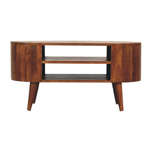 Cortez Chestnut Media Unit | Solid Mango Wood | Artisan-Crafted Design
