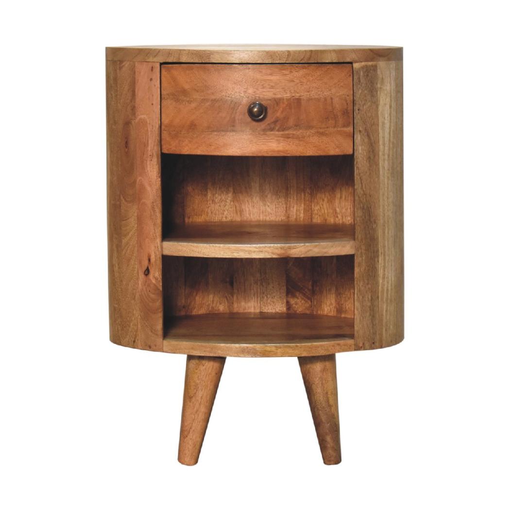 Cortez Oak-Inspired Bedside | Solid Mango Wood | Artisan-Crafted Design