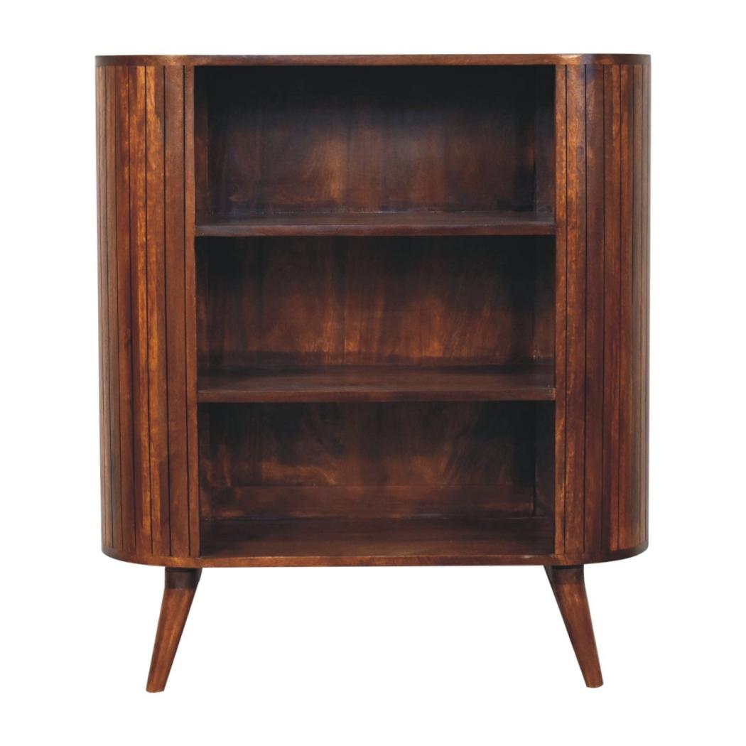 Cortez Open Cabinet | Chestnut Finish | Display and Concealed Storage
