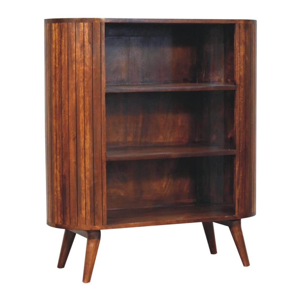 Cortez Open Cabinet | Chestnut Finish | Display and Concealed Storage