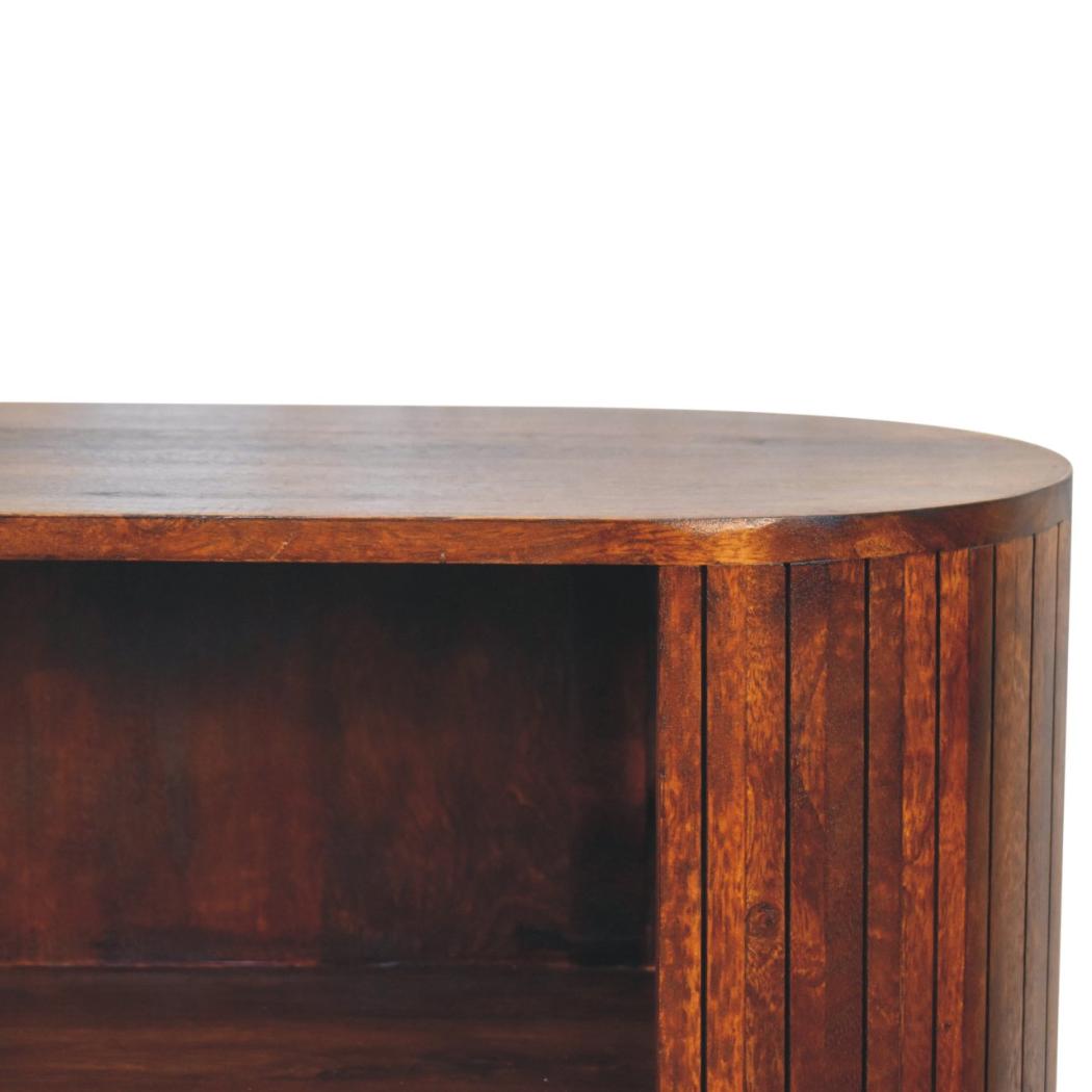 Cortez Open Cabinet | Chestnut Finish | Display and Concealed Storage