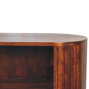 Cortez Open Cabinet | Chestnut Finish | Display and Concealed Storage