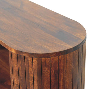 Cortez Open Cabinet | Chestnut Finish | Display and Concealed Storage