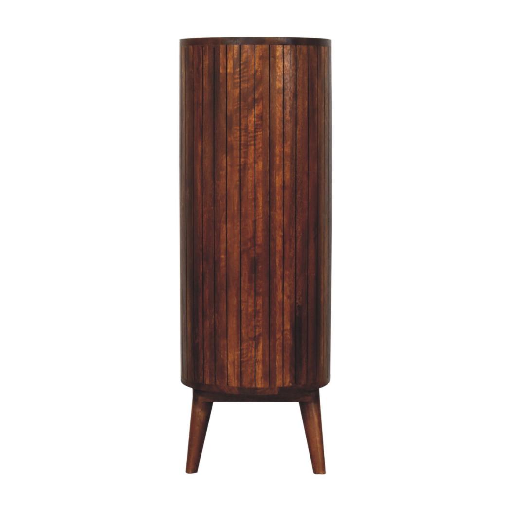 Cortez Open Cabinet | Chestnut Finish | Display and Concealed Storage
