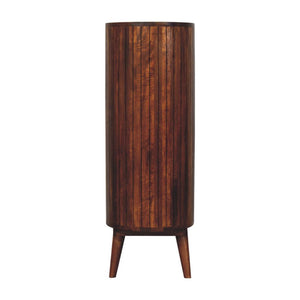 Cortez Open Cabinet | Chestnut Finish | Display and Concealed Storage