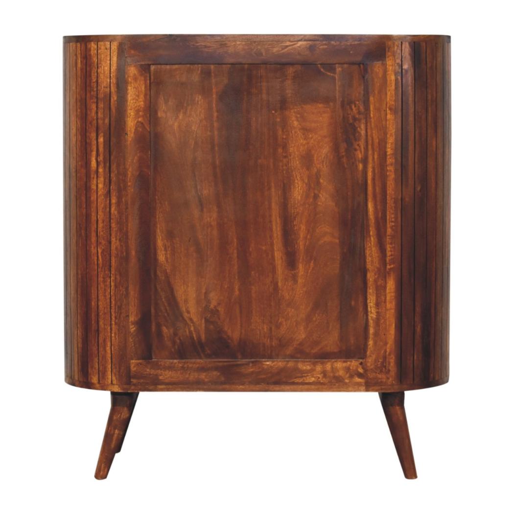Cortez Open Cabinet | Chestnut Finish | Display and Concealed Storage
