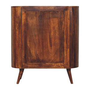 Cortez Open Cabinet | Chestnut Finish | Display and Concealed Storage