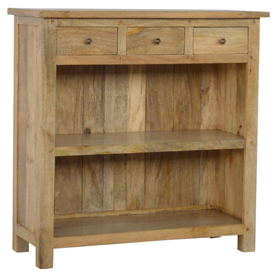 Country Low Bookcase | Open Shelf Storage | Rustic Living Room Display