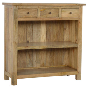 Country Low Bookcase | Open Shelf Storage | Rustic Living Room Display