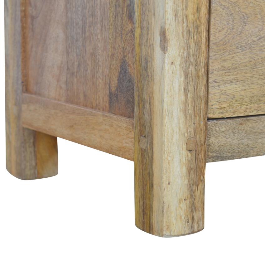 Country Mango Wood Bedside Table | 3 Drawers | Farmhouse Style