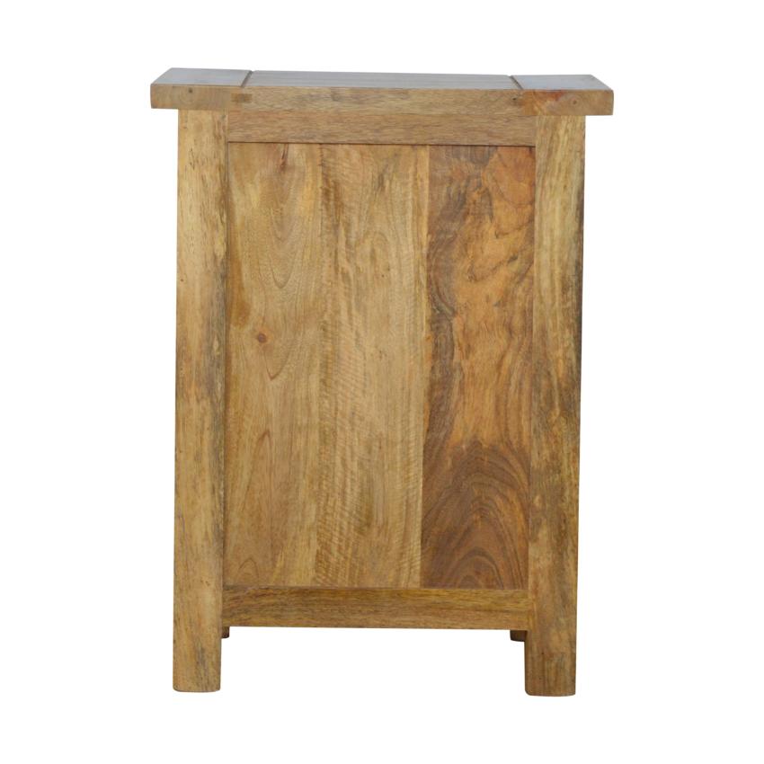 Country Mango Wood Bedside Table | 3 Drawers | Farmhouse Style