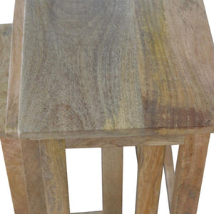 Country Solid Wood Stool Set | Set of 3 | Rustic Multi-Purpose Seating