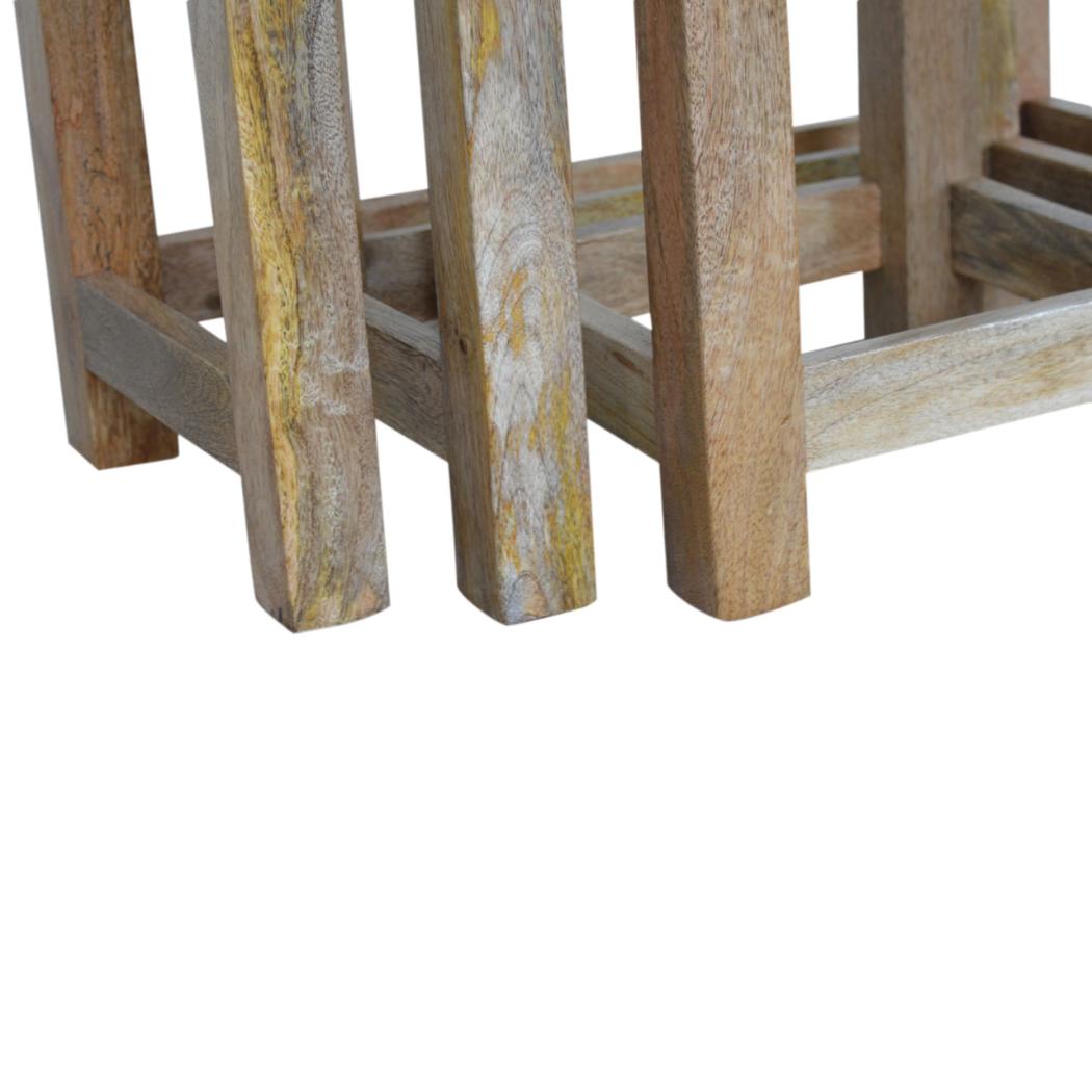 Country Solid Wood Stool Set | Set of 3 | Rustic Multi-Purpose Seating