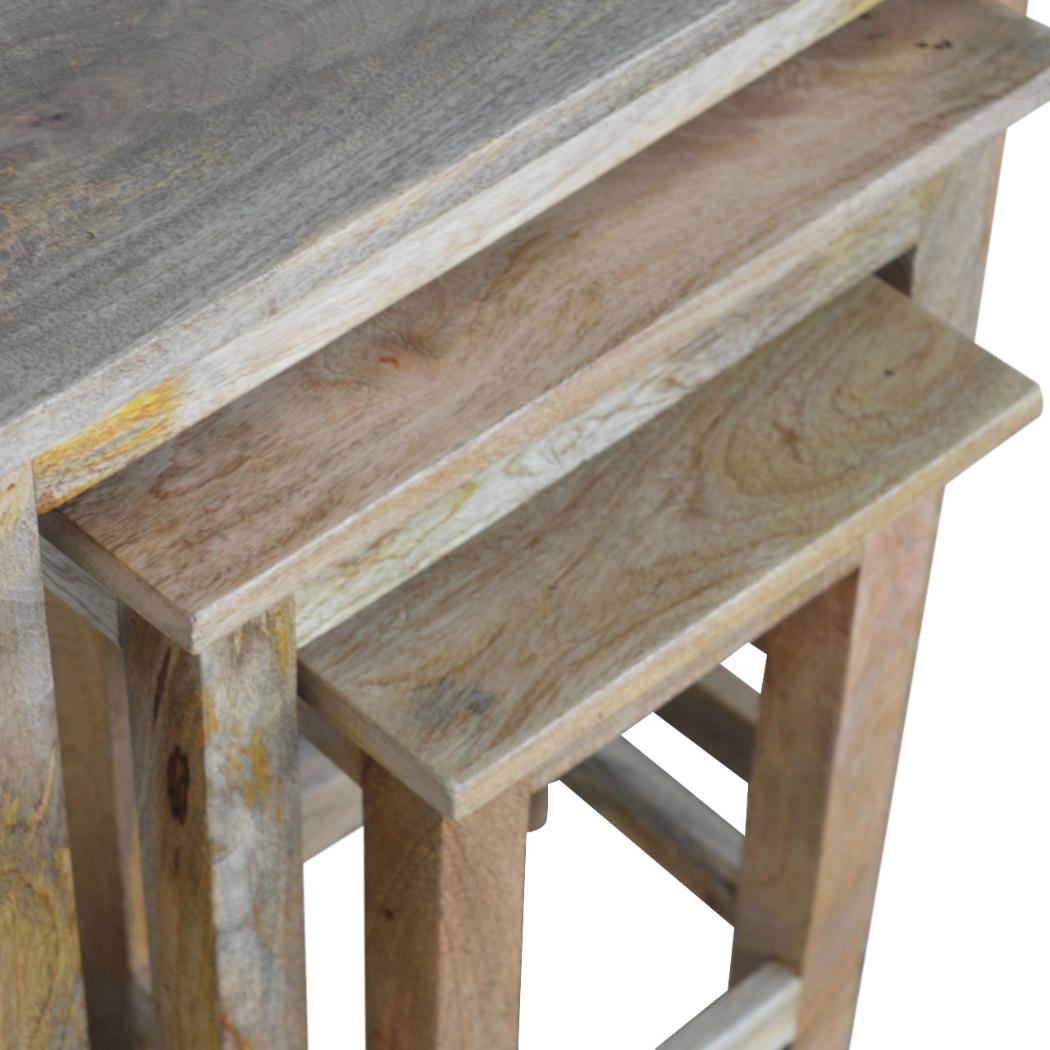 Country Solid Wood Stool Set | Set of 3 | Rustic Multi-Purpose Seating